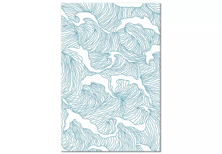 Japanska havet (1-del) vertikal - abstraktion i blå vågor