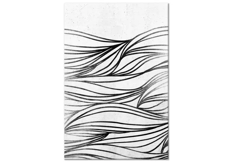 Teckningar på vatten (1-del) vertikal - svartvitt abstraktion
