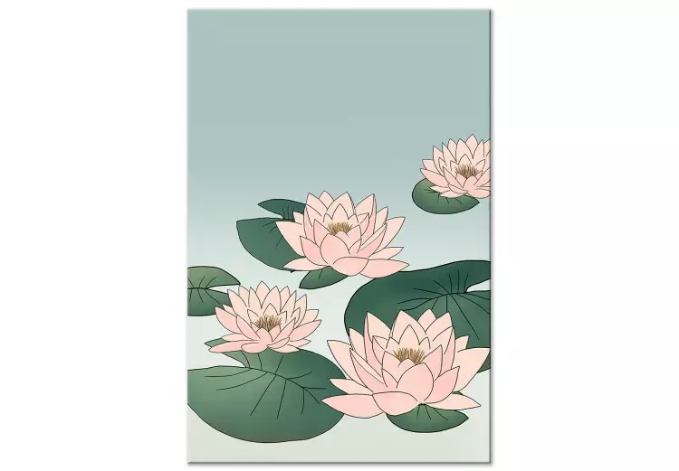 Rosa näckrosor (1-del) vertikal - landskap med blommor på vattnet