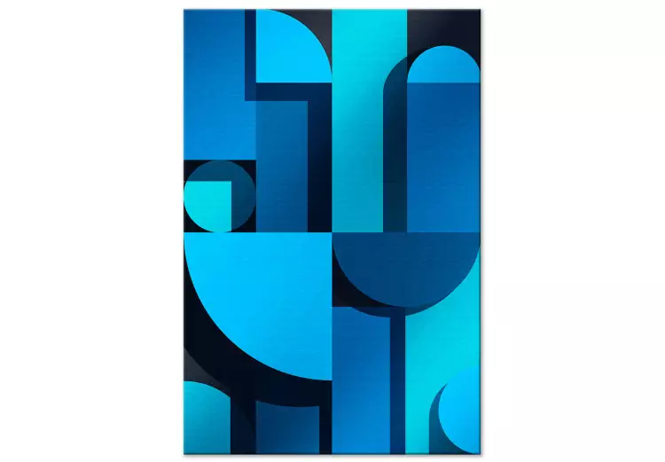 Konstens geometri (1-del) vertikal - blå abstraktion art deco