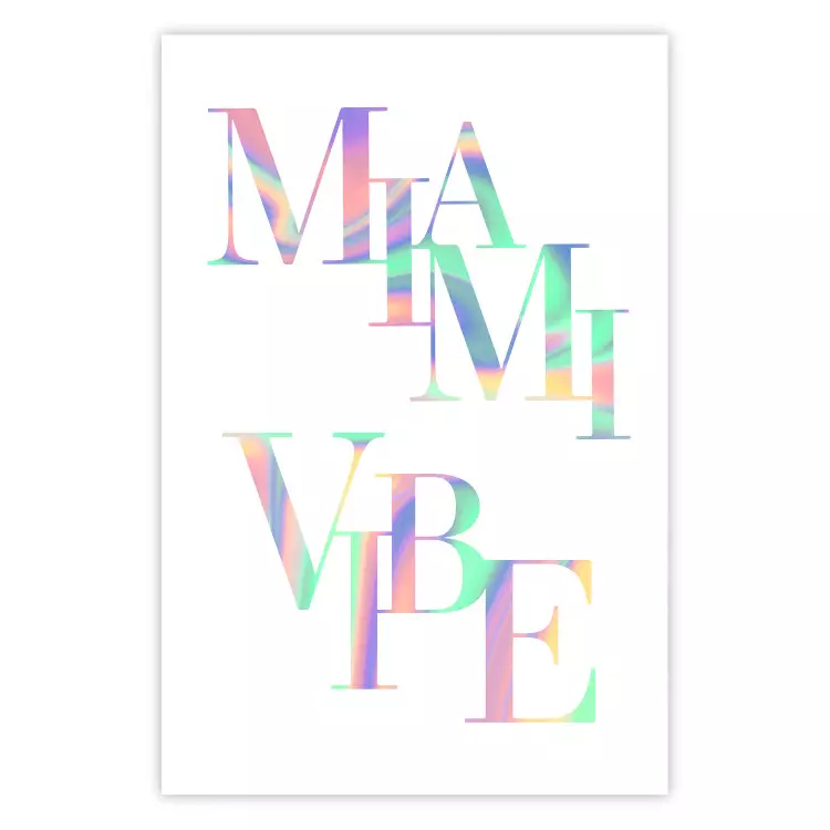 Miami Vibe - holografiska bokstäver i pastell- och blågrönt