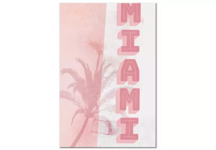 Stadsneon (1-del) - Rosa "Miami" text mot bakgrund av hög palm