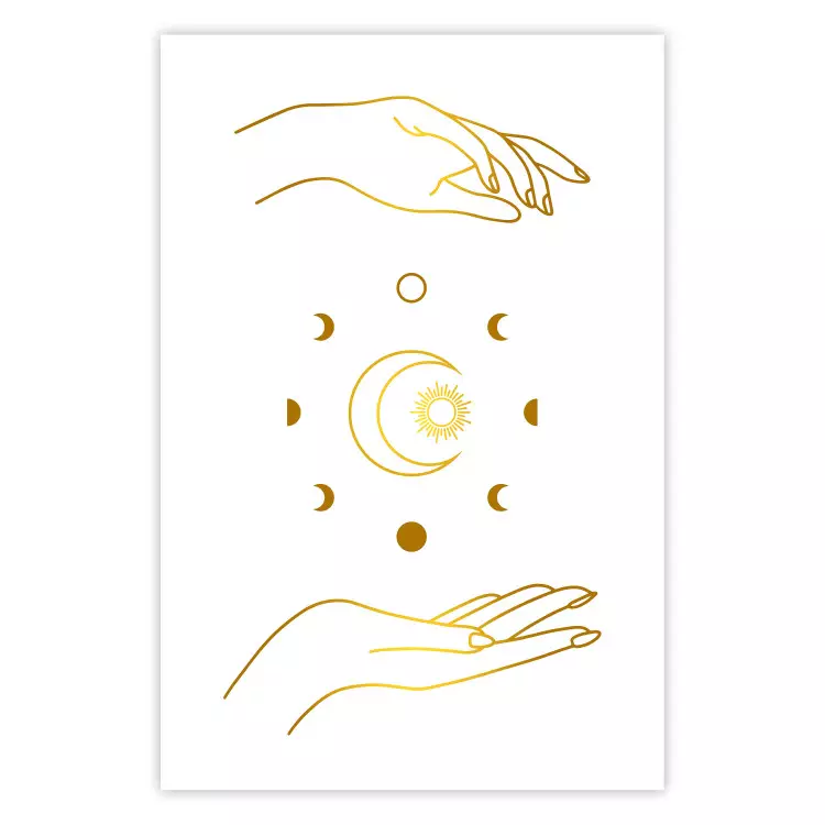 Magiska symboler - månens alla faser och gyllene händer