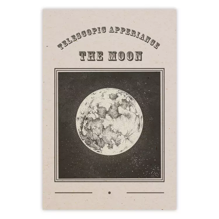 Utsikt över månen - illustration stiliserad från en gammal albumgravyr