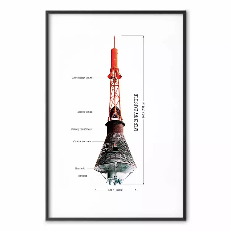Mercury-kapseln - teknisk vy av en rymdfarkost i skala