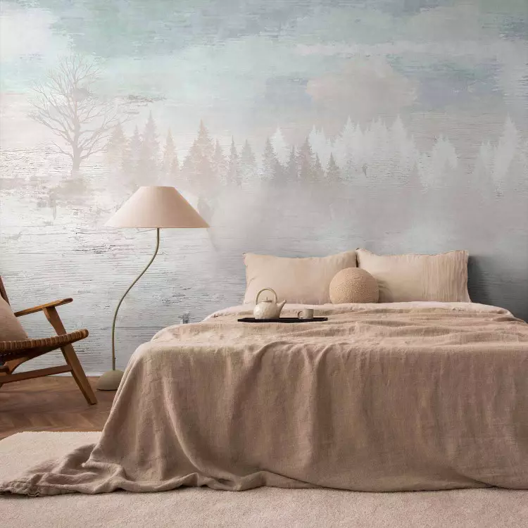 Calm Trees - Winter Landscape Painted in Delicate Colors