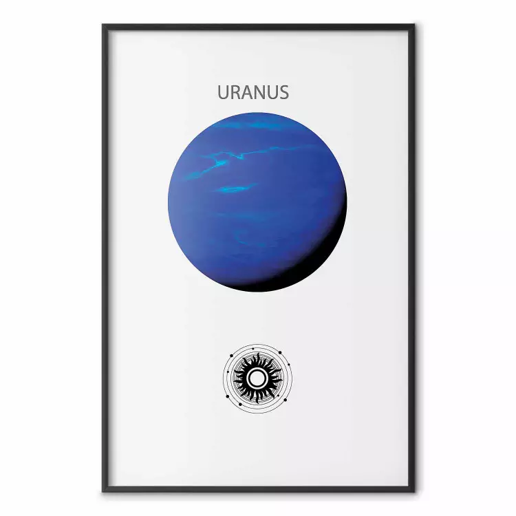 Uranus II - solsystemets blå planet på en grå bakgrund