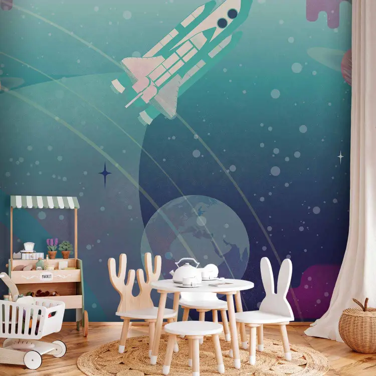 Rymdäventyr - illustration av en interplanetarisk raket