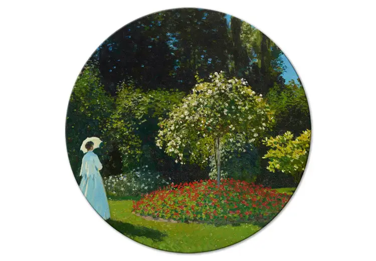 Kvinna i en trädgård, Claude Monet - vårlandskap med växtlighet