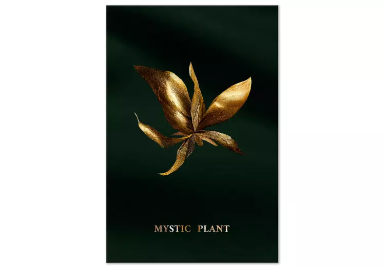 Mystisk växt (1-del) - landskap med gyllene blad på svart bakgrund