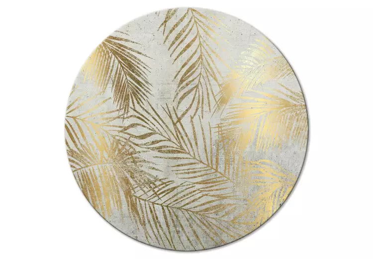 Golden Palm Tree - Plant Leaves on a Beige Background Variant 2