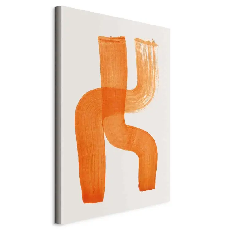 Abstrakt komposition - duo av orange former