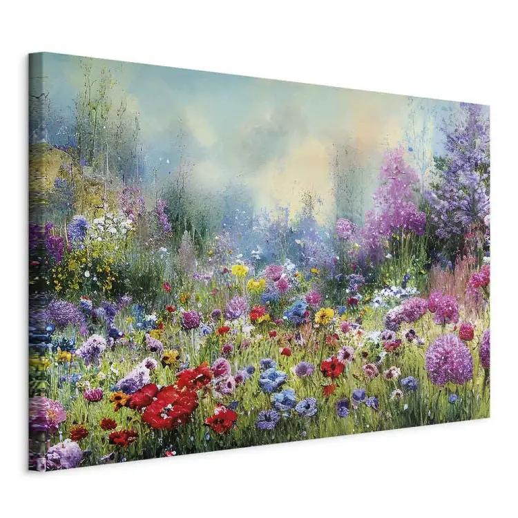 Blomsteräng - en komposition i Monet-stil genererad av AI