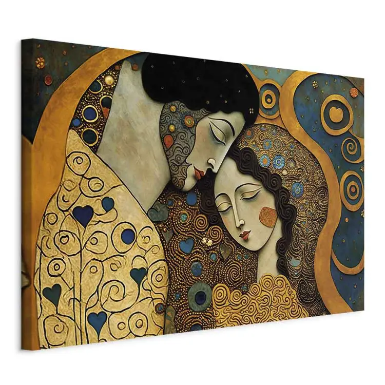 Kramande par - mosaikporträtt inspirerat av Gustav Klimts stil