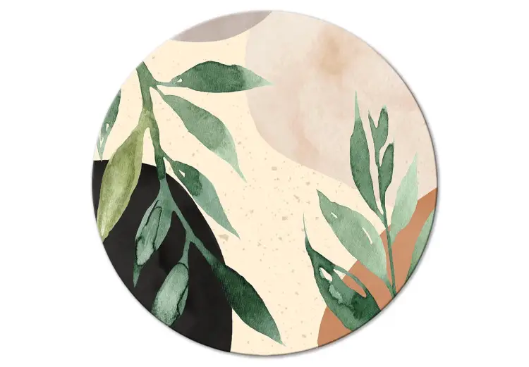 Vegetabilisk abstraktion - stora blad i pastellbrunt och grönt