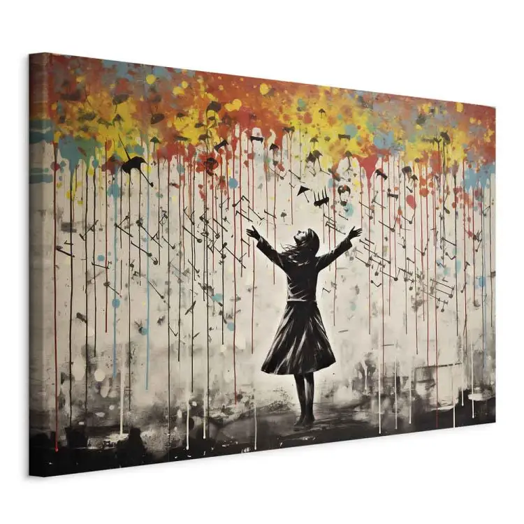 Rain song - färgglad graffiti inspirerad av Banksy