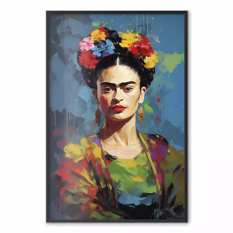 Konstnärliga Frida - måleriskt porträtt med synliga färgstreck