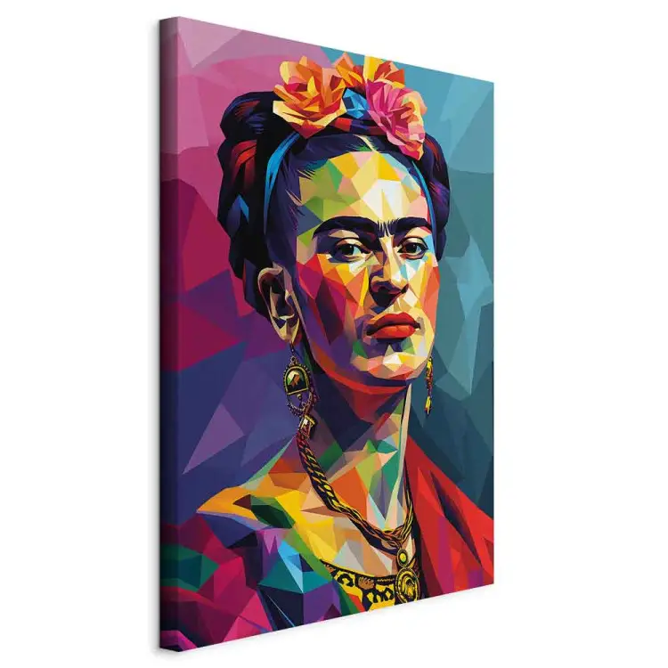 Frida Kahlo - geometriskt porträtt av målaren i Picasso-stil