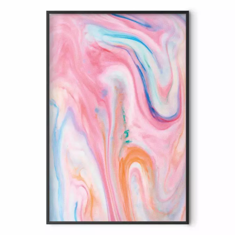 Abstrakt våg - pastellmönster i nyanser av rosa, blått och orange