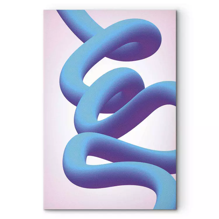 Abstrakt formation - en slingrande linje i nyanser av blått och lila på en pastellfärgad bakgrund