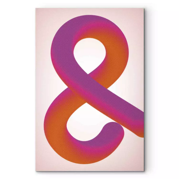 Ampersand illusion - en gradientfigur i intensiva nyanser av rosa och orange