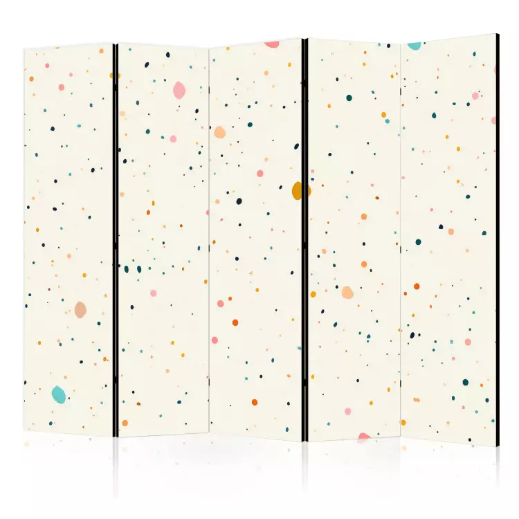 Terrazzo spots - mönster med flerfärgade prickar på en beige bakgrund