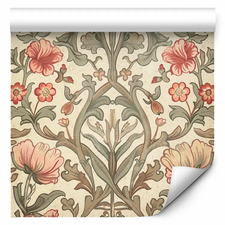 Dekorativ komposition - prydliga blommor i varma toner