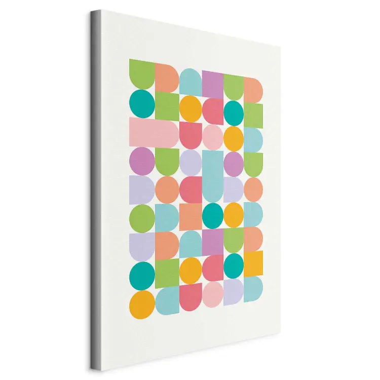 Färgkod - arrangemang av geometriska figurer i pastellfärger