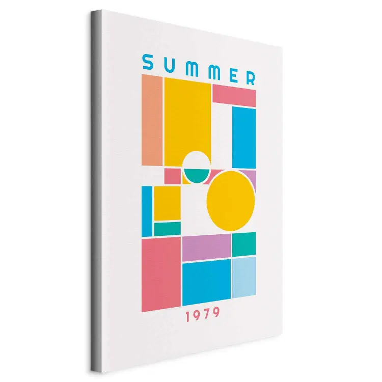 Sommarpussel - färgglada geometriska figurer i retrostil med årtalet 1979