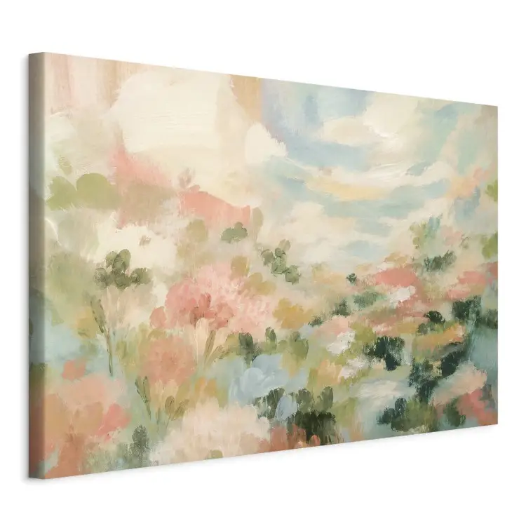 Pastelllandskap - abstrakta blommor i naturens fina vårfärger