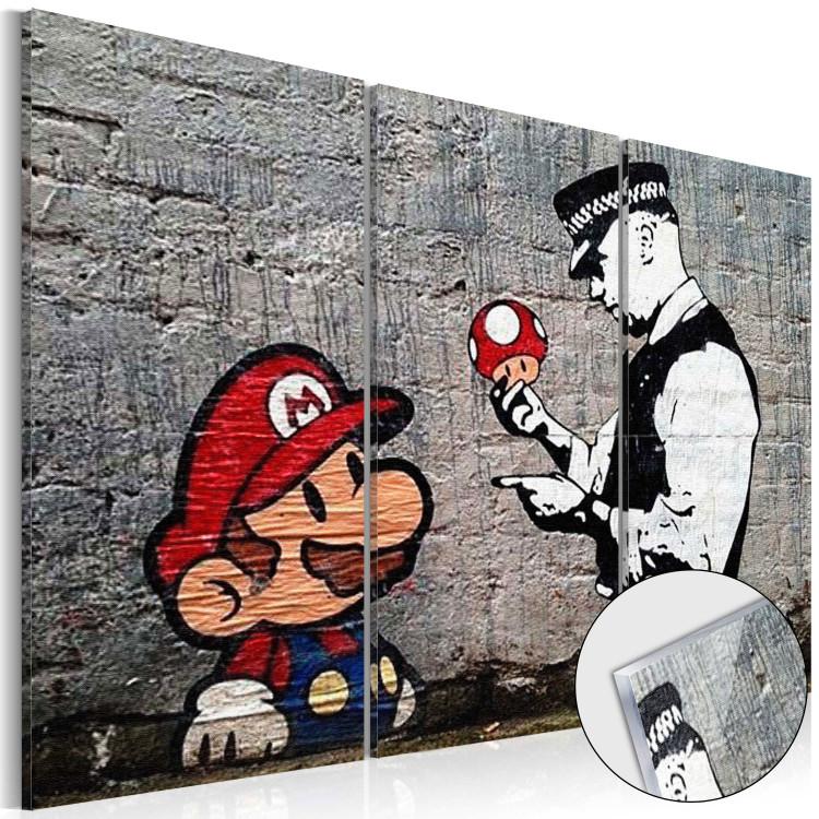 Tryck på akrylglas Super Mario Mushroom Cop by Banksy [Glass]