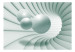 Fototapet Rymdabstraktion - ljus mintgrön tunnel med tre kulor i 3D-illusion 61920 additionalThumb 1