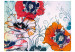 Fototapet Delikat blommigt motiv - skiss av färgglada blommor på en fantasifull bakgrund 60830 additionalThumb 1