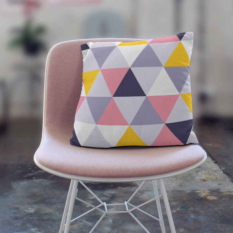 Mikrofiberkudda Colourful mosaic - a geometric composition of triangles cushions 146840 additionalImage 5