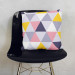 Mikrofiberkudda Colourful mosaic - a geometric composition of triangles cushions 146840 additionalThumb 3