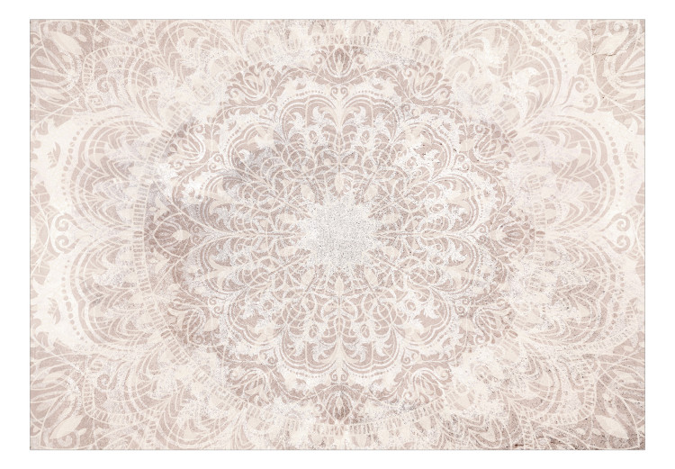 Fototapet Mandala - Bright Ornament in Cream Color on a Pink Background 145150 additionalImage 1