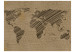 Fototapet Reseanteckningar - världskarta blandade med texter och kaffefläckar 60050 additionalThumb 1