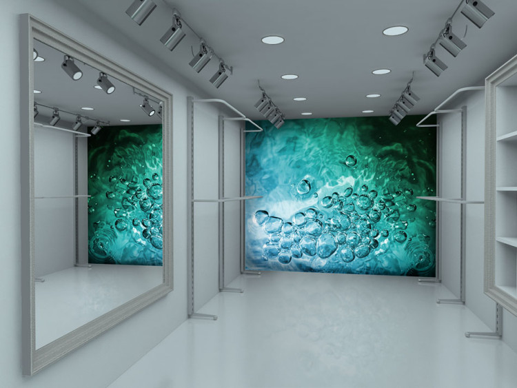 Fototapet Havsvatten - turkos havsvattenlandskap med bubblor för rummet 61050