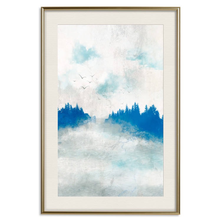 Affischer Blue Forest - Delicate, Hazy Landscape in Blue Tones 145760 additionalImage 27
