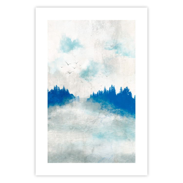 Affischer Blue Forest - Delicate, Hazy Landscape in Blue Tones 145760 additionalImage 26