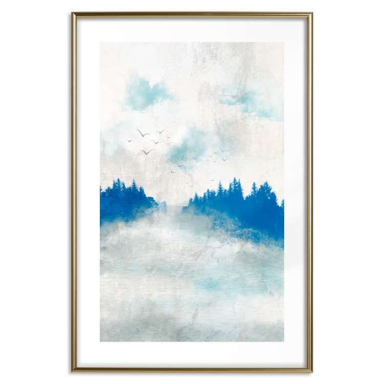 Affischer Blue Forest - Delicate, Hazy Landscape in Blue Tones 145760 additionalImage 24