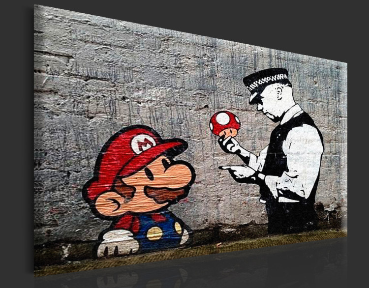 Tavla av akrylglas Mario and Cop by Banksy [Glass] 94370 additionalImage 6