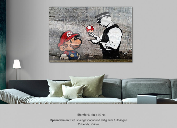 Tavla av akrylglas Mario and Cop by Banksy [Glass] 94370 additionalImage 7