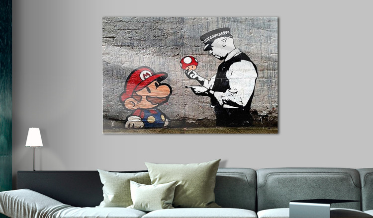 Tavla av akrylglas Mario and Cop by Banksy [Glass] 94370 additionalImage 3