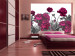 Fototapet Färgglad äng - naturliga blommor i energifyllda färger på ljus bakgrund 60480