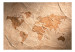 Fototapet Pappersresor - sandig världskarta med kontinenter på en gammal bakgrund 64790 additionalThumb 1