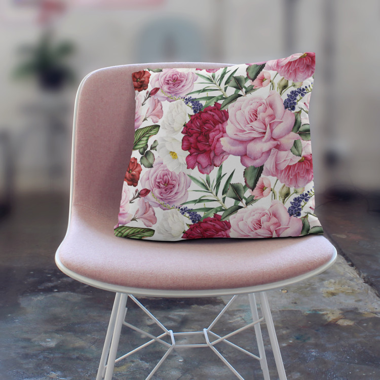 Mikrofiberkudda Spring perfume - peony and rose flowers in Provencal style cushions 146901 additionalImage 6