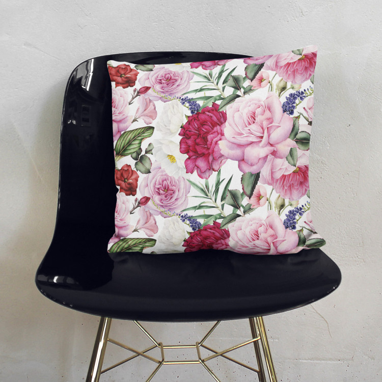 Mikrofiberkudda Spring perfume - peony and rose flowers in Provencal style cushions 146901 additionalImage 4