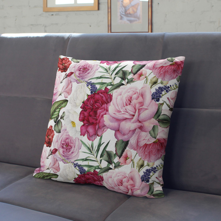Mikrofiberkudda Spring perfume - peony and rose flowers in Provencal style cushions 146901 additionalImage 5