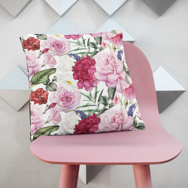 Mikrofiberkudda Spring perfume - peony and rose flowers in Provencal style cushions 146901 additionalImage 3
